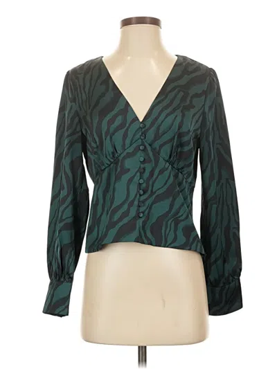 Pre-owned Jcrew Long Sleeve Blouse In Green