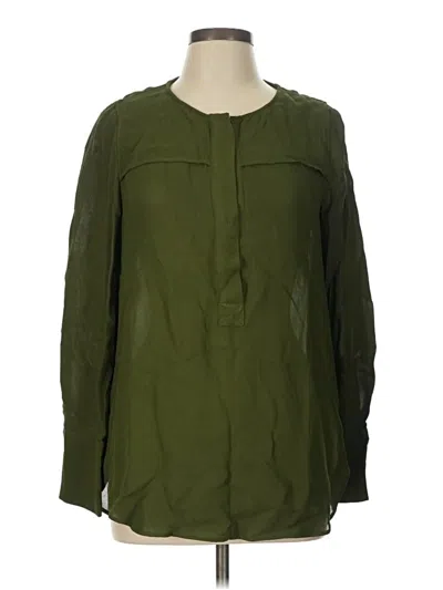 Pre-owned Jcrew Long Sleeve Blouse In Green