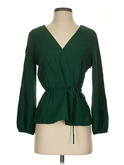 Pre-owned Jcrew Long Sleeve Blouse In Green