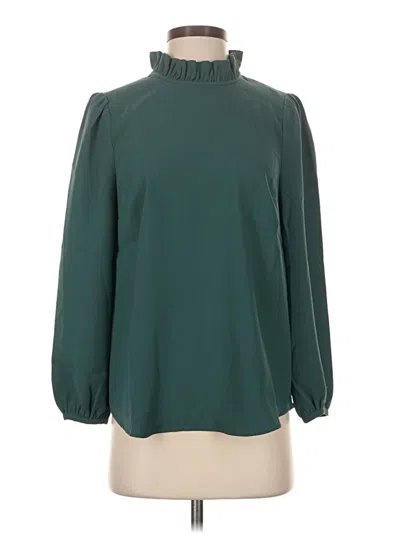 Pre-owned Jcrew Long Sleeve Blouse In Green