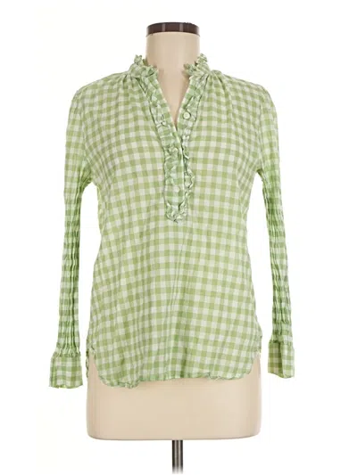 Pre-owned Jcrew Long Sleeve Blouse In Green
