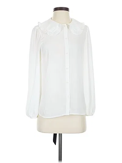 Pre-owned Jcrew Long Sleeve Blouse In Ivory