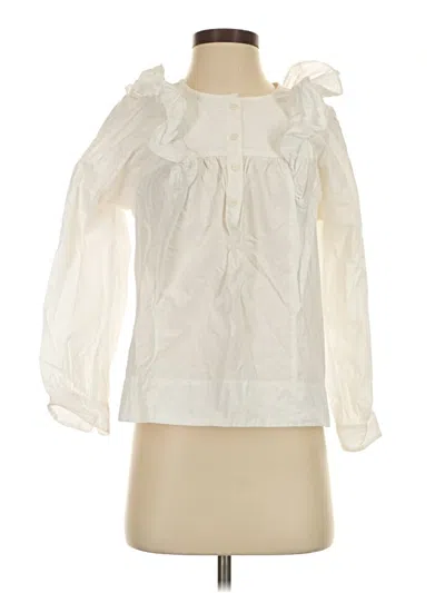 Pre-owned Jcrew Long Sleeve Blouse In Ivory
