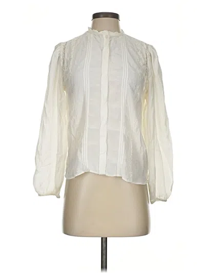 Pre-owned Jcrew Long Sleeve Blouse In Ivory