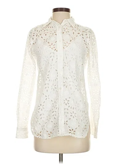 Pre-owned Jcrew Long Sleeve Blouse In Ivory
