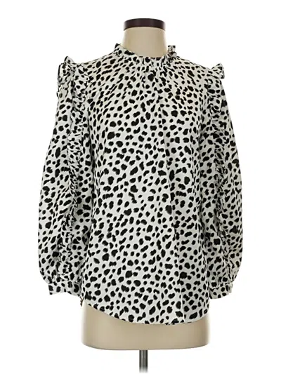 Pre-owned Jcrew Long Sleeve Blouse In Ivory