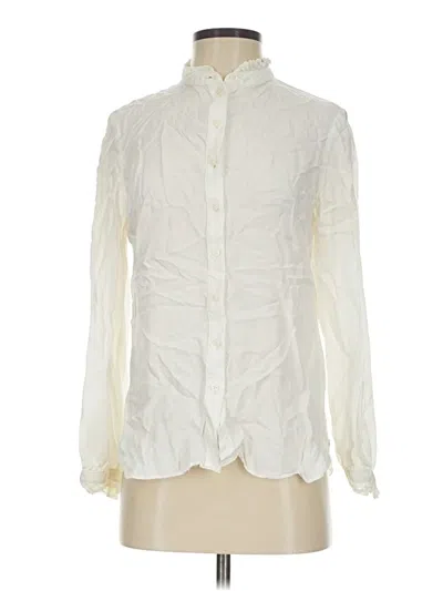 Pre-owned Jcrew Long Sleeve Blouse In Ivory