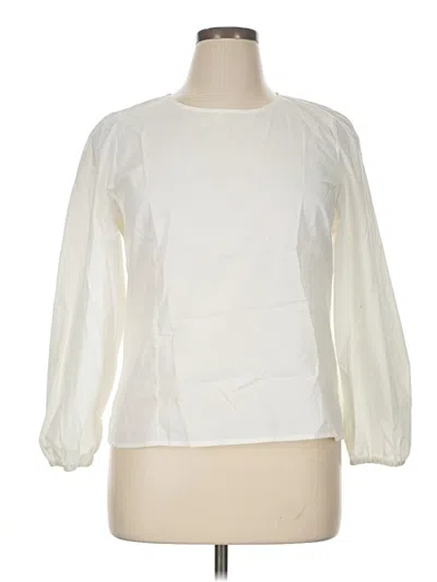 Pre-owned Jcrew Long Sleeve Blouse In Ivory