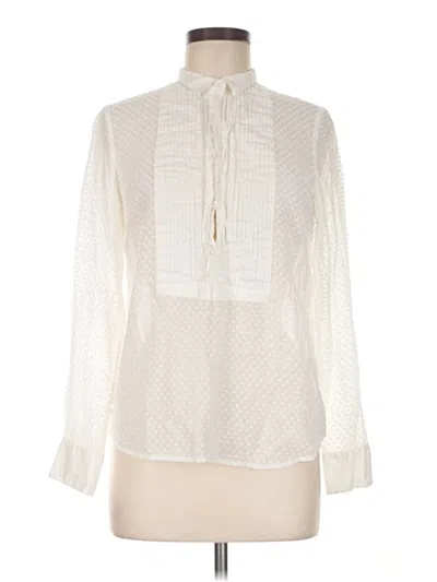 Pre-owned Jcrew Long Sleeve Blouse In Ivory