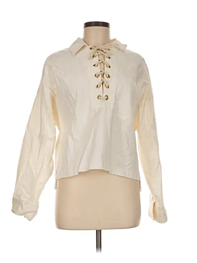 Pre-owned Jcrew Long Sleeve Blouse In Ivory