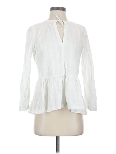 Pre-owned Jcrew Long Sleeve Blouse In Ivory