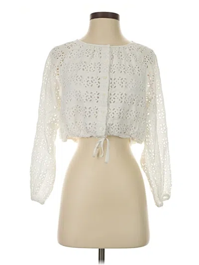 Pre-owned Jcrew Long Sleeve Blouse In Ivory