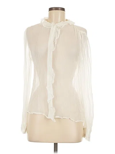 Pre-owned Jcrew Long Sleeve Blouse In Ivory