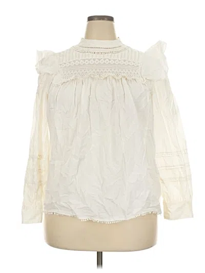 Pre-owned Jcrew Long Sleeve Blouse In Ivory