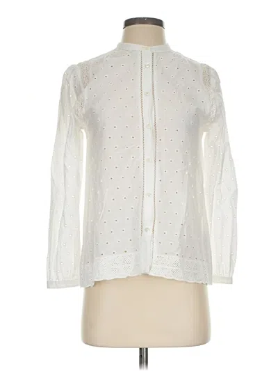 Pre-owned Jcrew Long Sleeve Blouse In Ivory