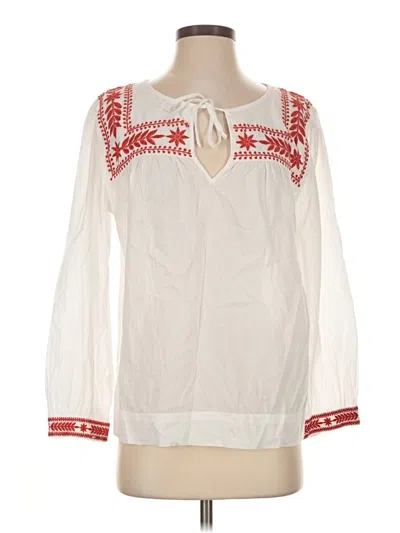 Pre-owned Jcrew Long Sleeve Blouse In Ivory