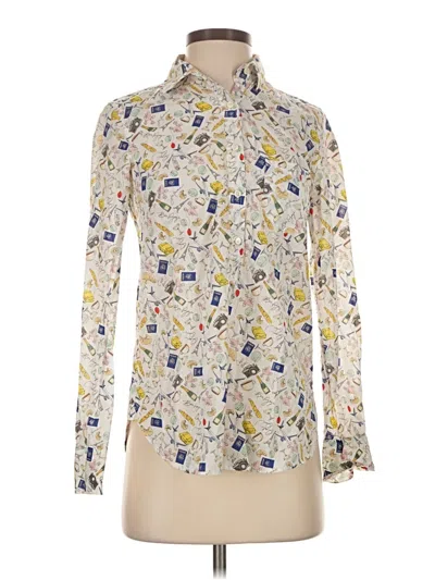 Pre-owned Jcrew Long Sleeve Blouse In Ivory