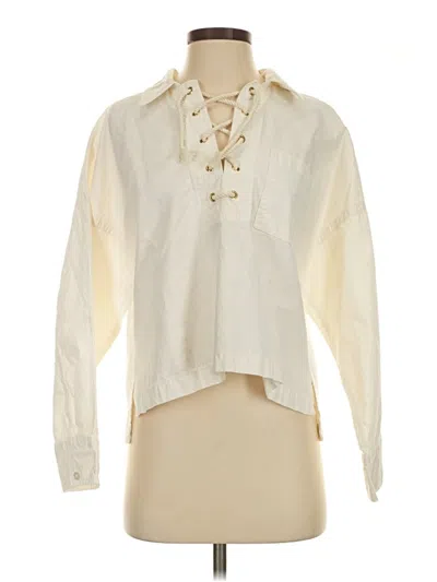 Pre-owned Jcrew Long Sleeve Blouse In Ivory