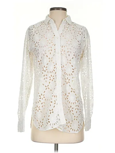 Pre-owned Jcrew Long Sleeve Blouse In Ivory