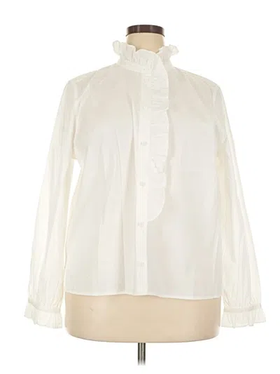 Pre-owned Jcrew Long Sleeve Blouse In Ivory
