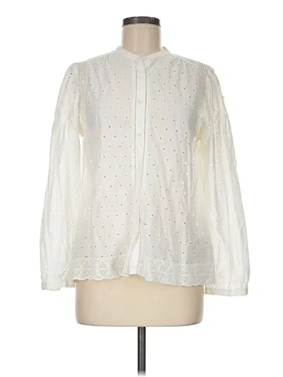 Pre-owned Jcrew Long Sleeve Blouse In Ivory