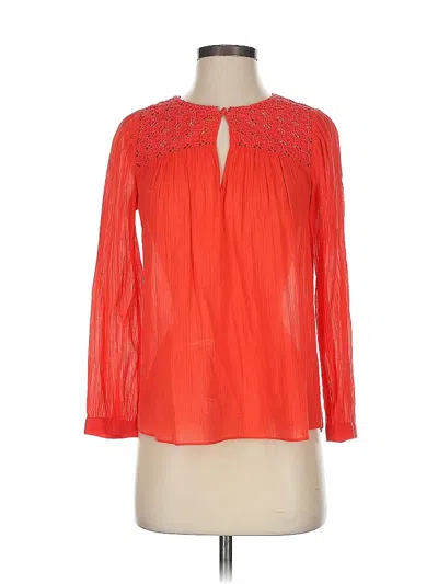 Pre-owned Jcrew Long Sleeve Blouse In Orange