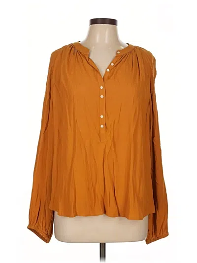 Pre-owned Jcrew Long Sleeve Blouse In Orange