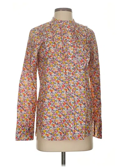 Pre-owned Jcrew Long Sleeve Blouse In Orange