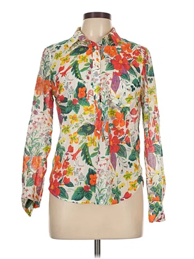 Pre-owned Jcrew Long Sleeve Blouse In Orange