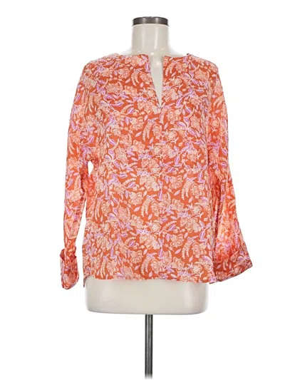 Pre-owned Jcrew Long Sleeve Blouse In Orange