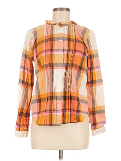 Pre-owned Jcrew Long Sleeve Blouse In Orange