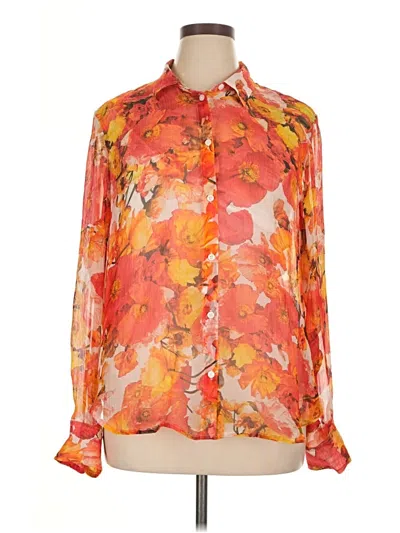 Pre-owned Jcrew Long Sleeve Blouse In Orange