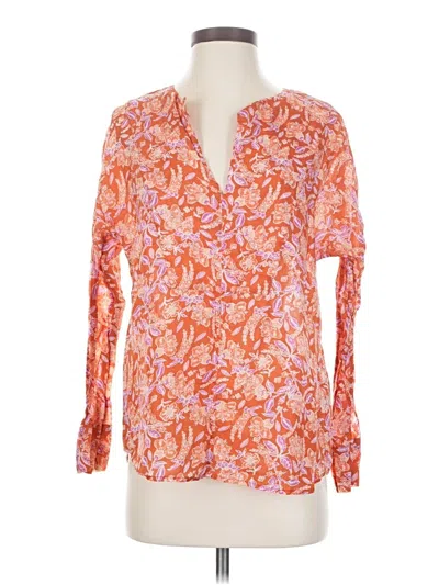 Pre-owned Jcrew Long Sleeve Blouse In Orange