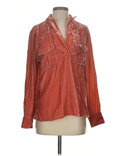 Pre-owned Jcrew Long Sleeve Blouse In Orange