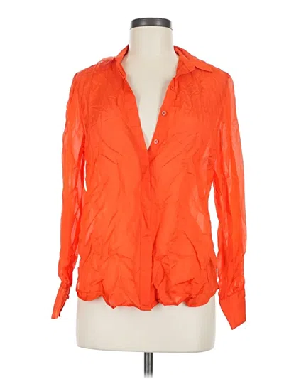 Pre-owned Jcrew Long Sleeve Blouse In Orange