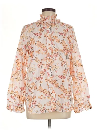 Pre-owned Jcrew Long Sleeve Blouse In Orange