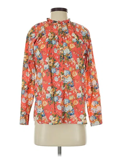 Pre-owned Jcrew Long Sleeve Blouse In Orange