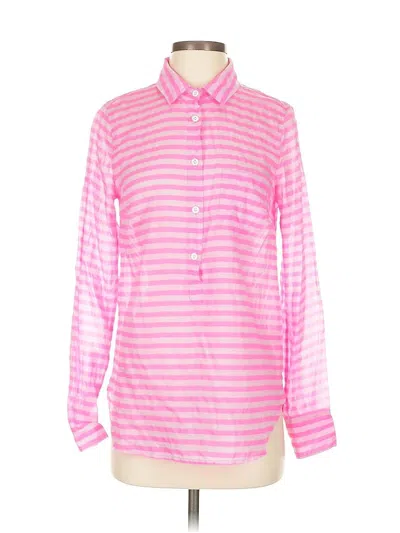 Pre-owned Jcrew Long Sleeve Blouse In Pink