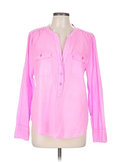 Pre-owned Jcrew Long Sleeve Blouse In Pink