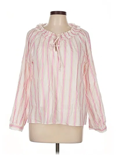 Pre-owned Jcrew Long Sleeve Blouse In Pink