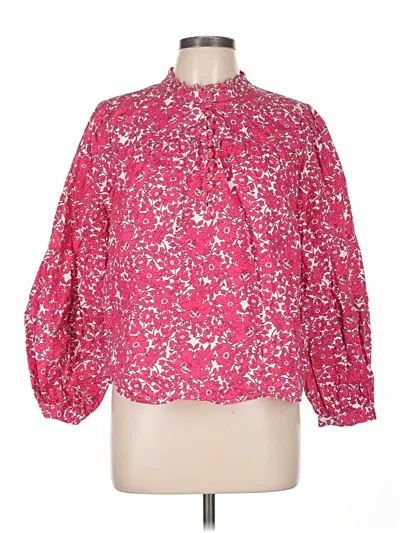 Pre-owned Jcrew Long Sleeve Blouse In Pink