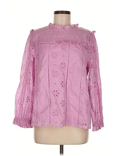 Pre-owned Jcrew Long Sleeve Blouse In Pink