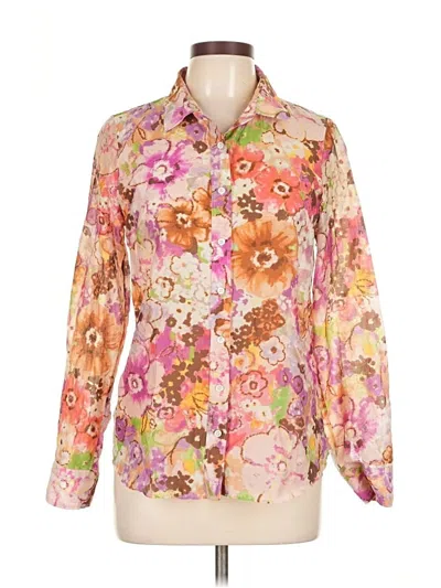 Pre-owned Jcrew Long Sleeve Blouse In Pink