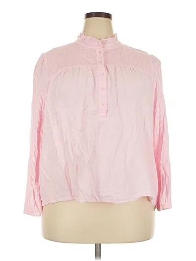 Pre-owned Jcrew Long Sleeve Blouse In Pink