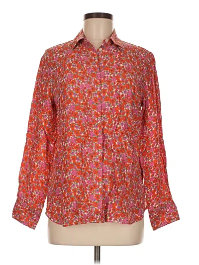 Pre-owned Jcrew Long Sleeve Blouse In Pink