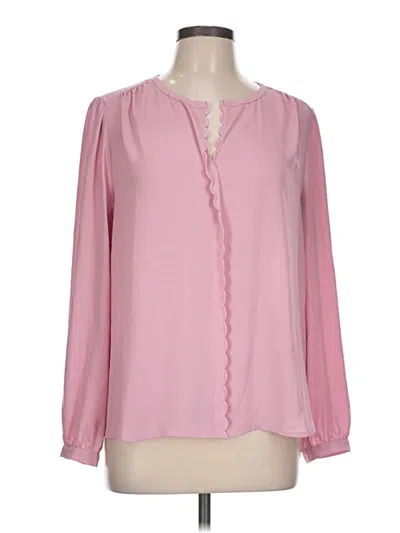 Pre-owned Jcrew Long Sleeve Blouse In Pink