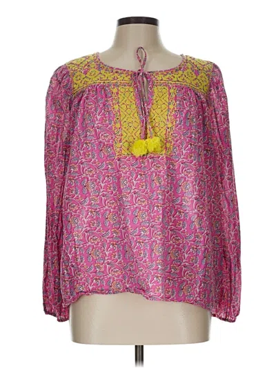Pre-owned Jcrew Long Sleeve Blouse In Pink