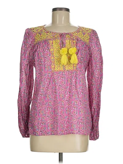 Pre-owned Jcrew Long Sleeve Blouse In Pink