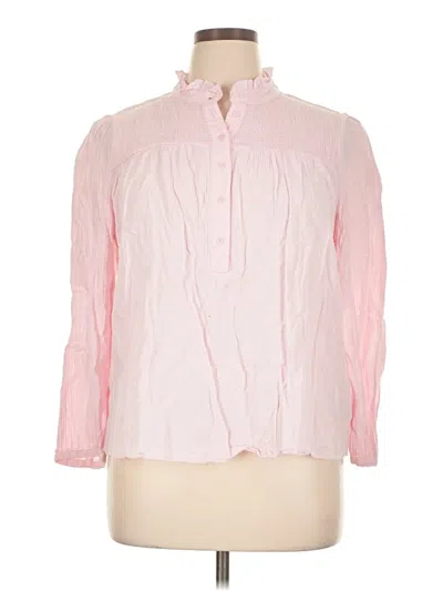 Pre-owned Jcrew Long Sleeve Blouse In Pink