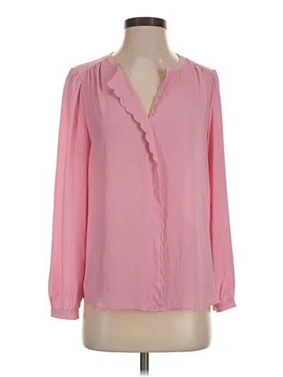 Pre-owned Jcrew Long Sleeve Blouse In Pink